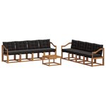 vidaXL Ensemble de canapés d'extérieur 9 pc Naturel et Noir