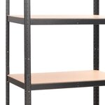 vidaXL Étagère à 2 niveaux 5 Pièces Gris Acier et bois ingénierie