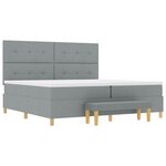 vidaXL Lit à ressorts avec matelas Gris clair 200 x 200 cm tissu