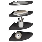 vidaXL Étagère flottante avec étagère 4 Pièces Noir 30 x 30 x 2 cm