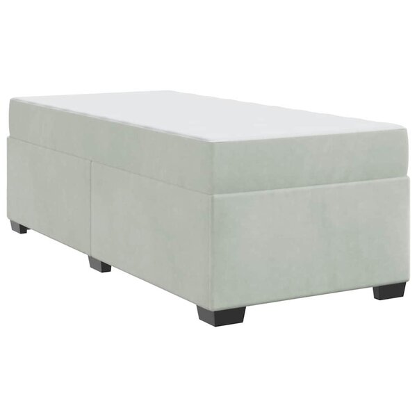 vidaXL Cadre de lit avec matelas Gris clair 100 x 200 cm Velours