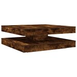 vidaXL Table basse rotative à 360 degrés chêne fumé 90x90x34 5 cm