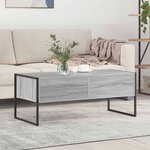 vidaXL Table basse Gris Sonoma 100 x 46 x 40 cm Bois d'ingénierie
