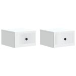 vidaXL Cabinet de chevet mural 2 Pièces Blanc 33 x 34 5 x 20 cm