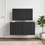 vidaXL Meuble TV mural 59 5 x 41 x 30 cm Noir Bois d'ingénierie