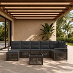 vidaXL Ensemble de canapé de jardin 8 pc Gris polyrotin