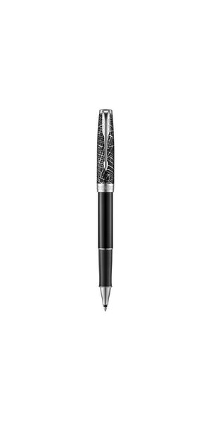 PARKER Sonnet Edition Spéciale stylo roller, Metro black, attributs palladium, recharge encre noire pointe fine