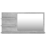 Miroir de salle de bain 3 étagères 90 x 10 5 x 45 cm aggloméré gris 02_0006947