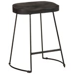 vidaXL Tabourets de bar lot de 2 noir 46x38x52 cm bois manguier massif