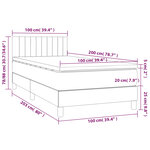 vidaXL Sommier à lattes de lit avec matelas LED Noir 100x200 cm Tissu