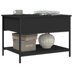 vidaXL Table basse noir 70x50x50 cm bois d'ingénierie et métal
