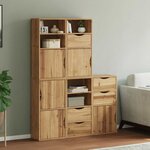 vidaXL Armoires latérales 5 Pièces ODDA 40x24x79 cm bois massif pin