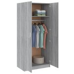 Vidaxl garde-robe sonoma gris 80x52x180 cm bois d'ingénierie