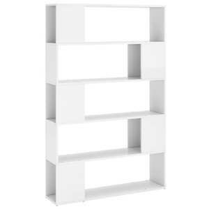 vidaXL Bibliothèque séparateur de pièce blanc brillant bois ingénierie