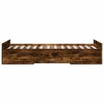 vidaXL Cadre de lit et tiroirs chêne fumé 100x200 cm bois d'ingénierie