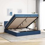 VidaXL Cadre de lit ottoman avec matelas bleu 200x200cm tissu