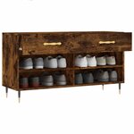 vidaXL Banc à chaussures chêne fumé 102x35x55 cm bois d'ingénierie