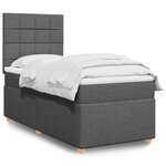 vidaXL Sommier à lattes de lit avec matelas Gris foncé 100x200cm Tissu