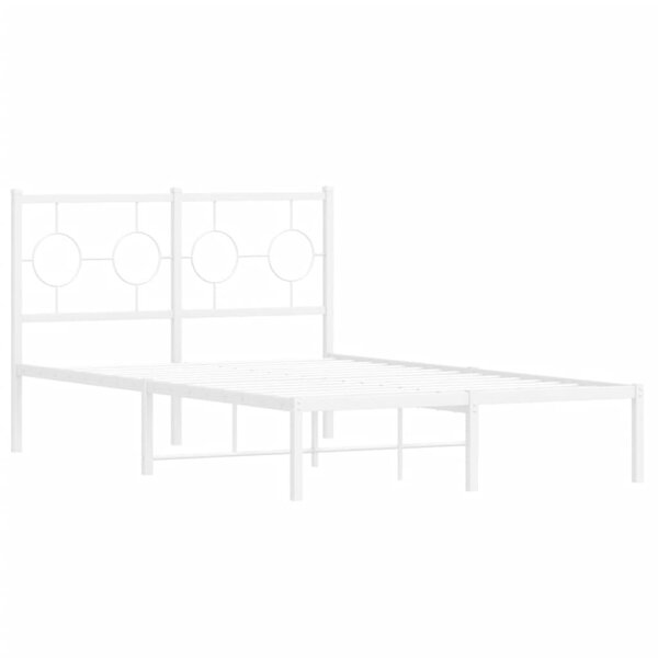 vidaXL Cadre de lit métal avec tête de lit blanc 120x200 cm
