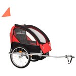 vidaXL Remorque de vélo et poussette 2-en-1 noir et rouge