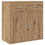 vidaXL Buffet chêne artisanal 79 x 38 x 80 cm Bois d'ingénierie