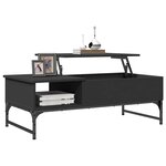 vidaXL Table basse noir 100x50x35 cm bois d'ingénierie et métal