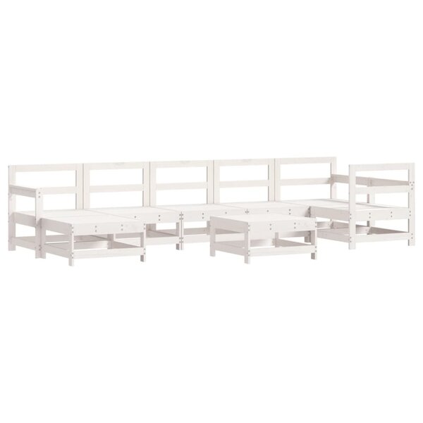 vidaXL Salon de jardin 8 Pièces Blanc Bois de pin massif