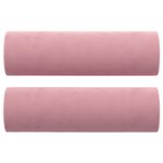 vidaXL Canapé 3 places avec oreillers décoratifs rose 180 cm velours