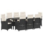 vidaXL Ensemble de salle à manger pour jardin 9 pc Noir polyrotin