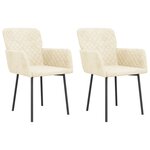vidaXL Chaises à manger lot de 2 Crème Velours