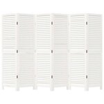 vidaXL Cloison de séparation 6 panneaux blanc bois de paulownia massif
