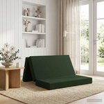 vidaXL Canapé-lit pliable 140 x 67 x 45 cm Vert foncé
