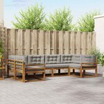 vidaXL Ensemble de canapés d'extérieur 6 Pièces Gris Naturel et Clair