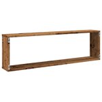 vidaXL Étagères cube murales 2 Pièces vieux bois 100x15x30 cm