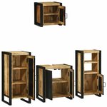 vidaXL Ensemble de mobilier de salle de bain 4 Pièces Bois Recyclé Solide