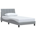 vidaXL Cadre de lit sans matelas Hanko gris clair 100x200 cm tissu