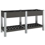 vidaXL Lit surélevé de jardin avec étagère Gris 150x50x75 cm WPC