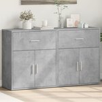 vidaXL Buffets 2 Pièces gris béton 60x31x70 cm bois d'ingénierie