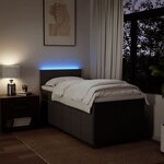 vidaXL Sommier à lattes de lit avec matelas Marron foncé 90x190 cm