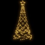 vidaXL Sapin de Noël avec piquet Blanc chaud 200 LED 180 cm