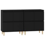 vidaXL Buffets 2 Pièces noir 60x35x70 cm bois d'ingénierie
