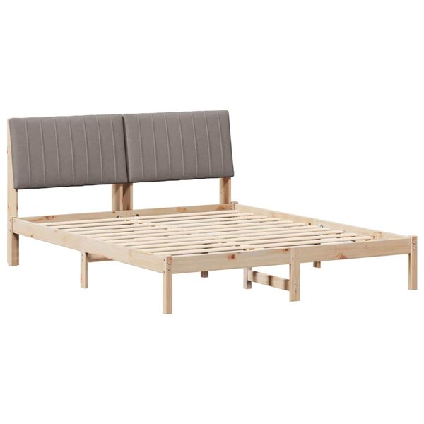 vidaXL Cadre de lit avec tête de lit Marron 150 x 200 cm Pin massif