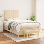 vidaXL Sommier à lattes de lit avec matelas Crème 120x200 cm Tissu