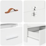 vidaXL Cadre de lit avec rangement avec tête de lit Blanc 140 x 190 cm