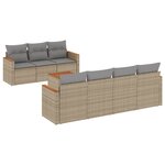 vidaXL Salon de jardin avec coussins 8Pièces mélange beige résine tressée
