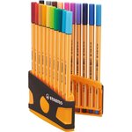 Colorparade x 20 stylos-feutres stabilo point 88 boîtier gris/orange