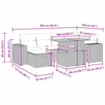 vidaXL Salon de jardin avec coussins 7 Pièces gris résine tressée acacia