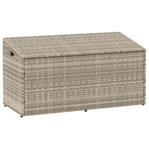 vidaXL Boîte de rangement de jardin gris clair 110x50x58 cm rotin