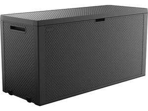 Coffre de jardin résine "Emily" - 270L - 118 x 45 x 57 cm - Gris Anthracite