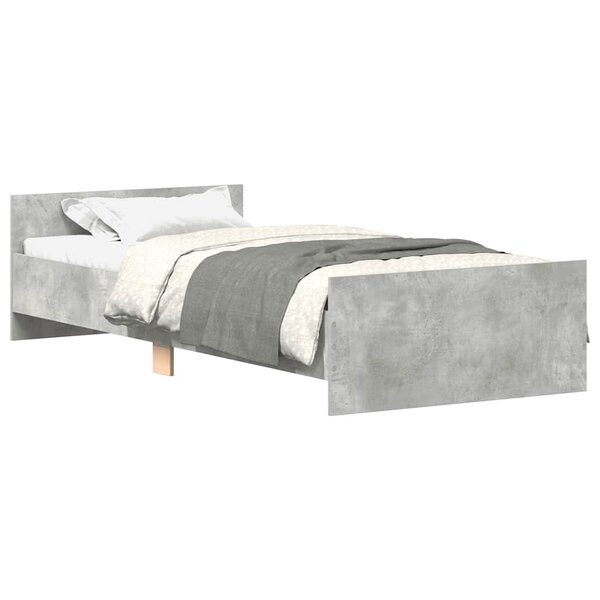 vidaXL Cadre de lit sans matelas gris béton 90x200 cm